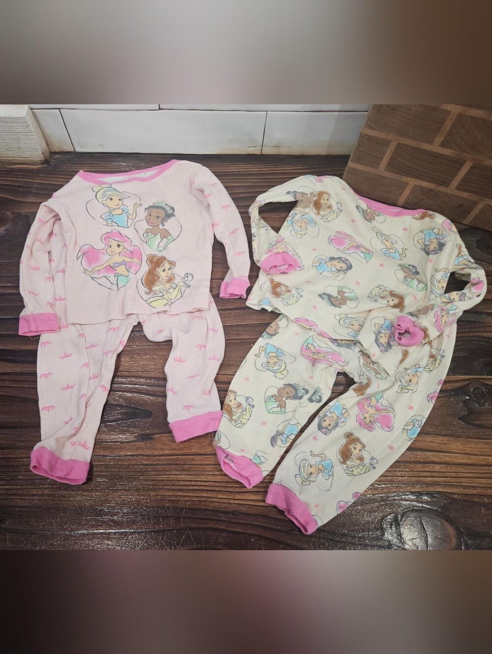 Disney Toddler Baby 18 Mo Princess Pajamas PJ's Cinderella Ariel Tiana Belle